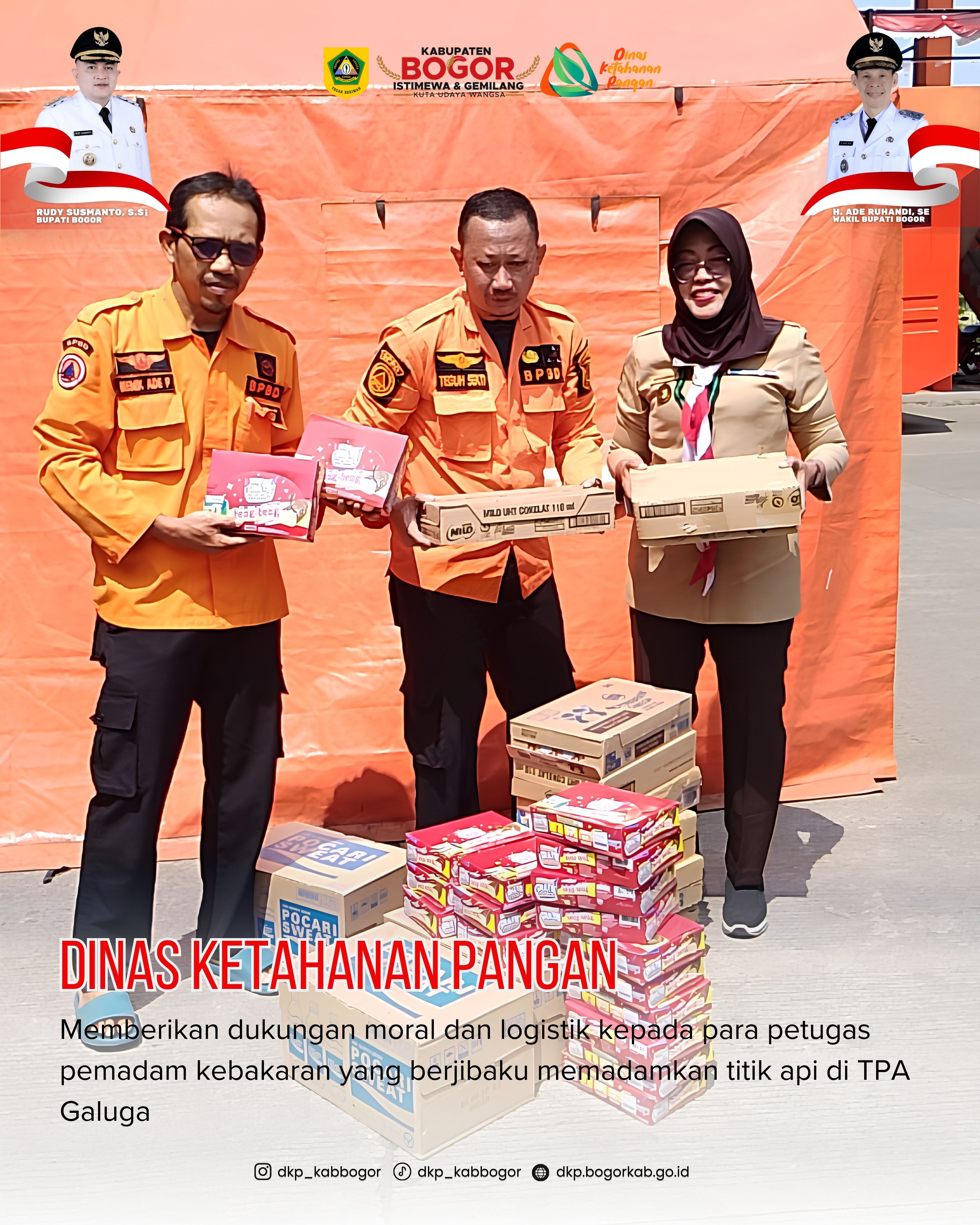 Aksi Nyata Dinas Ketahanan Pangan: Salurkan Bantuan Logistik untuk Pejuang Pemadam Kebakaran TPA Galuga